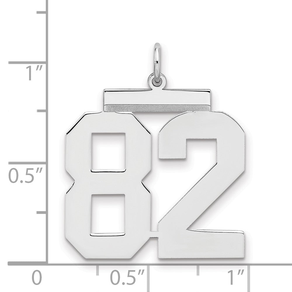 Sterlingsilber Silber/rhodiniert Poliert Zahl 82 Charm