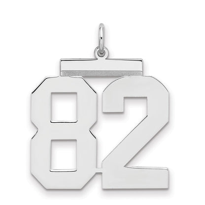 Sterlingsilber Silber/rhodiniert Poliert Zahl 82 Charm