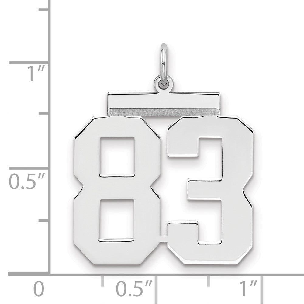 Sterlingsilber Silber/rhodiniert Poliert Zahl 83 Charm