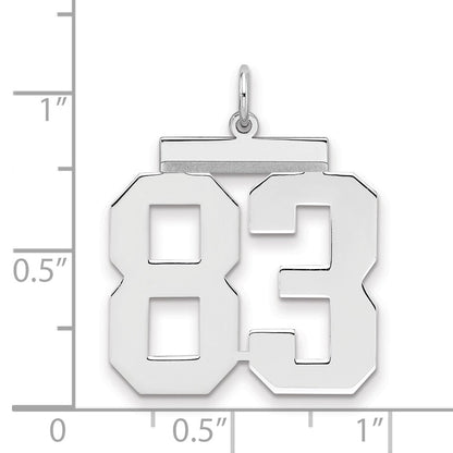 Sterlingsilber Silber/rhodiniert Poliert Zahl 83 Charm