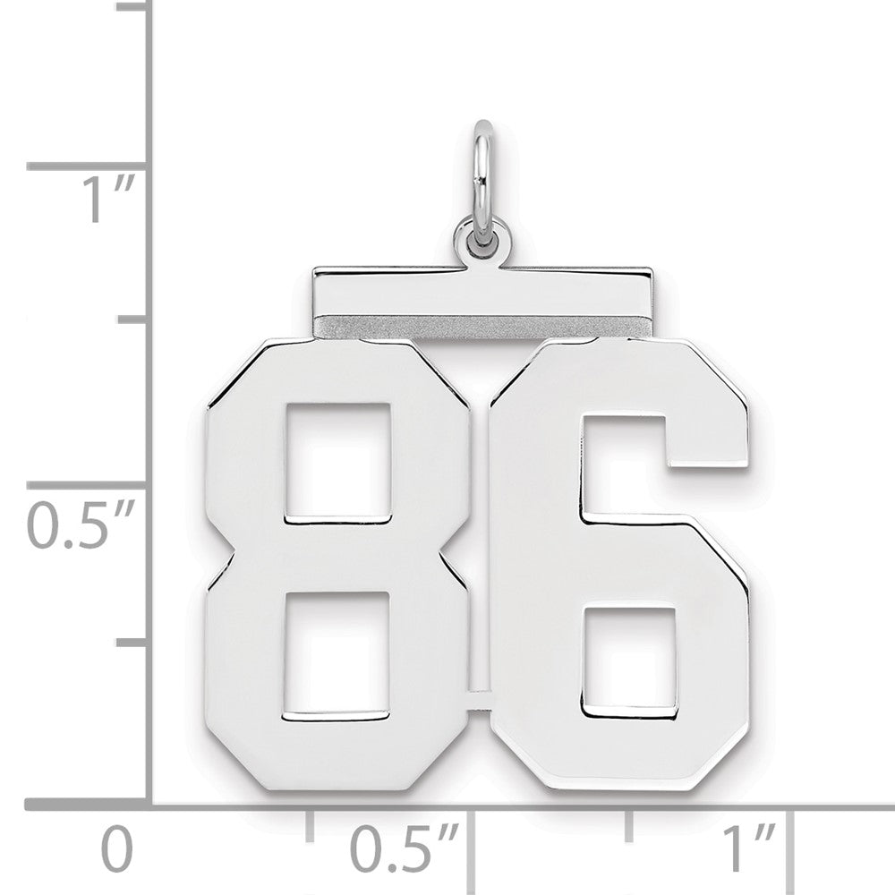Sterlingsilber Silber/rhodiniert Poliert Zahl 86 Charm