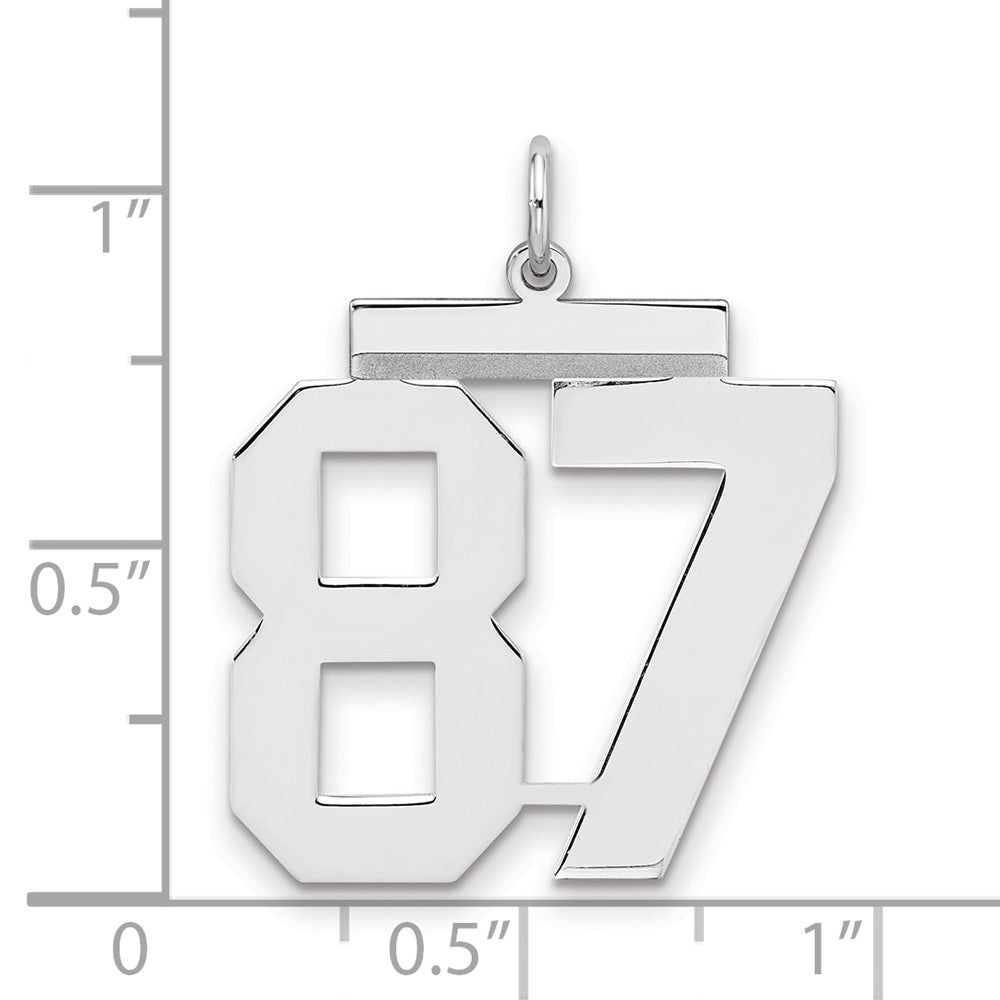 Sterlingsilber Silber/rhodiniert Poliert Zahl 87 Charm