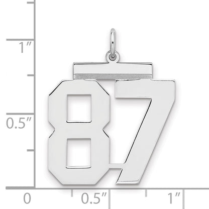 Sterlingsilber Silber/rhodiniert Poliert Zahl 87 Charm