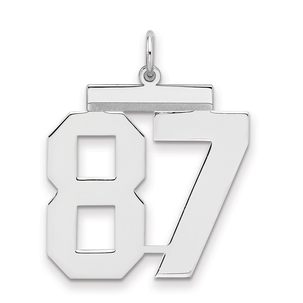 Sterlingsilber Silber/rhodiniert Poliert Zahl 87 Charm