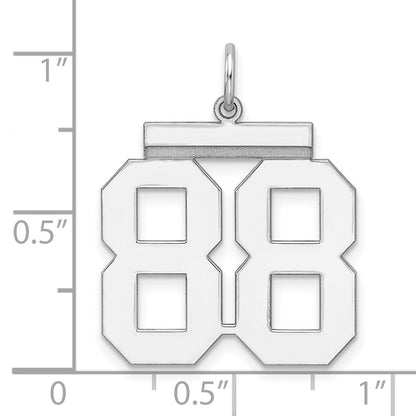 Sterlingsilber Silber/rhodiniert Poliert Zahl 88 Charm