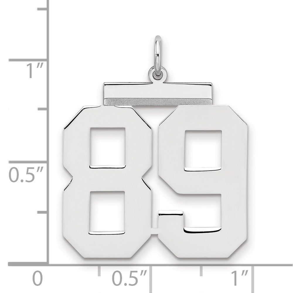 Sterlingsilber Silber/rhodiniert Poliert Zahl 89 Charm