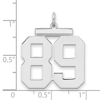 Sterlingsilber Silber/rhodiniert Poliert Zahl 89 Charm