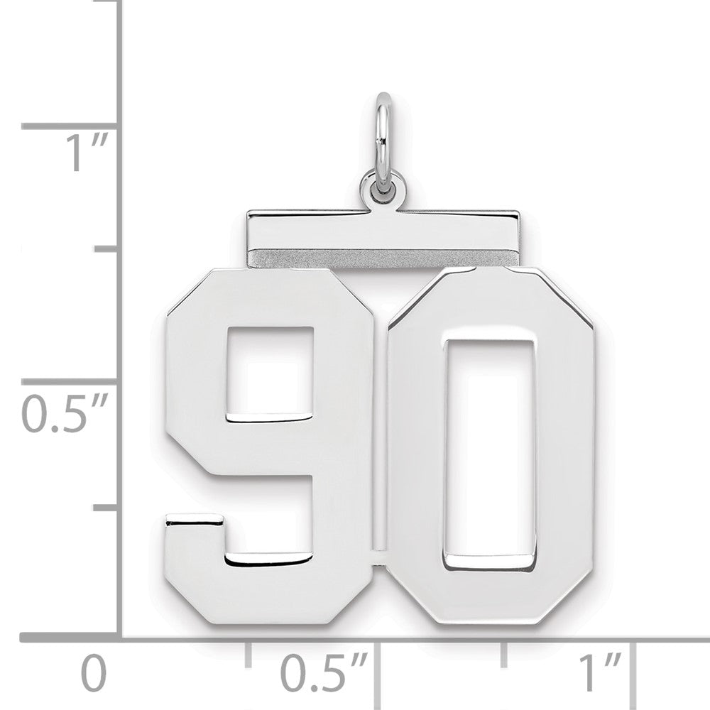 Sterlingsilber Silber/rhodiniert Poliert Zahl 90 Charm
