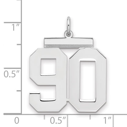 Sterlingsilber Silber/rhodiniert Poliert Zahl 90 Charm