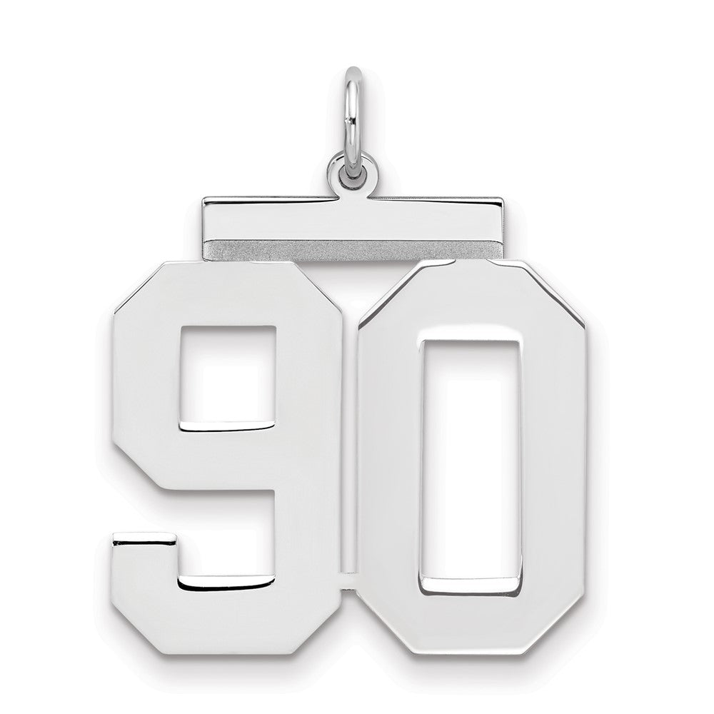 Sterlingsilber Silber/rhodiniert Poliert Zahl 90 Charm