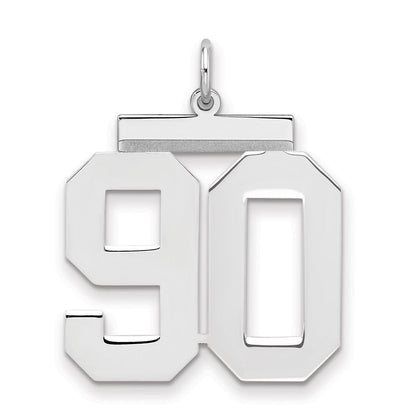 Sterlingsilber Silber/rhodiniert Poliert Zahl 90 Charm