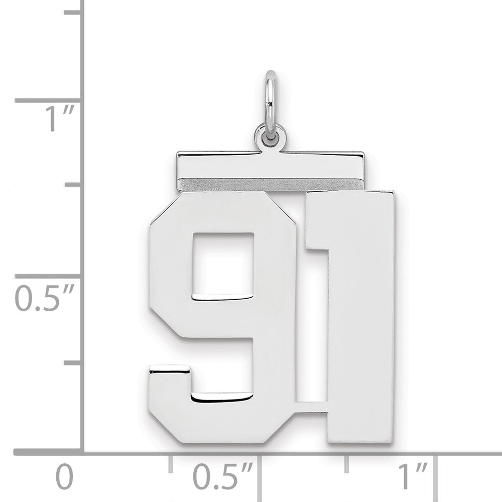 Sterlingsilber Silber/rhodiniert Poliert Zahl 91 Charm