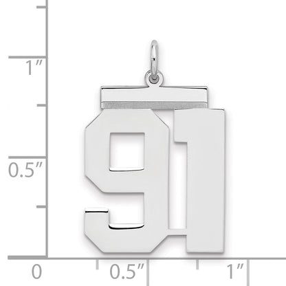 Sterlingsilber Silber/rhodiniert Poliert Zahl 91 Charm