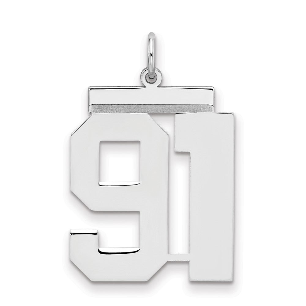 Sterlingsilber Silber/rhodiniert Poliert Zahl 91 Charm