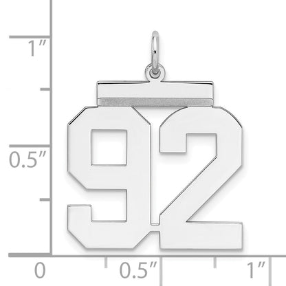 Sterlingsilber Silber/rhodiniert Poliert Zahl 92 Charm