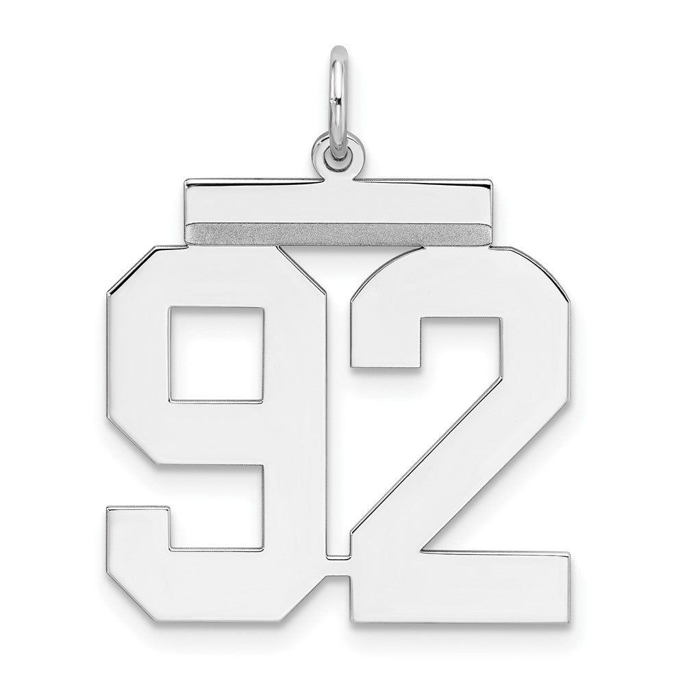 Sterlingsilber Silber/rhodiniert Poliert Zahl 92 Charm