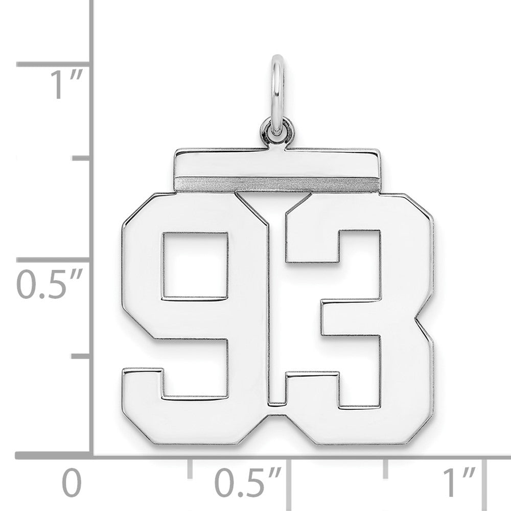 Sterlingsilber Silber/rhodiniert Poliert Zahl 93 Charm