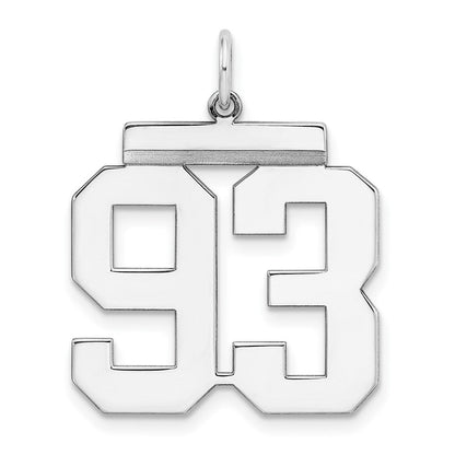 Sterlingsilber Silber/rhodiniert Poliert Zahl 93 Charm
