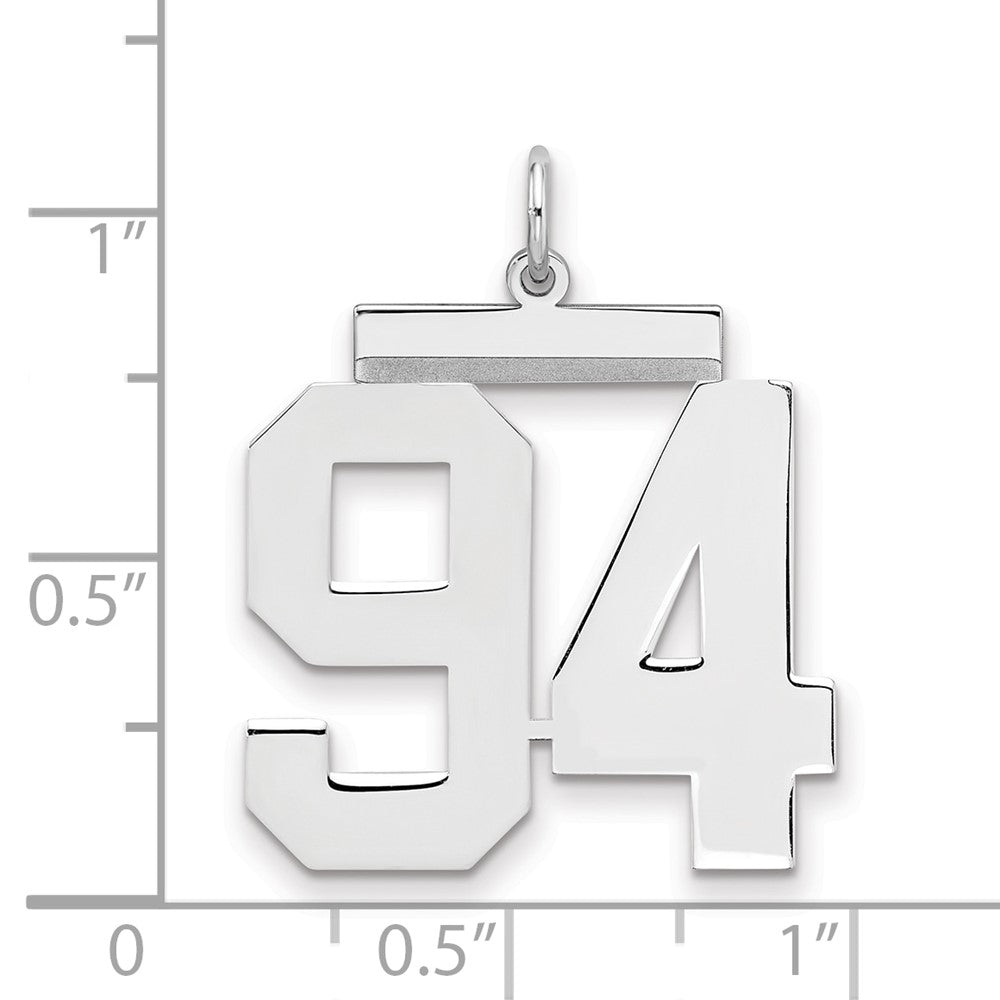 Sterlingsilber Silber/rhodiniert Poliert Zahl 94 Charm