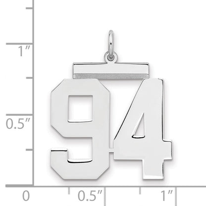 Sterlingsilber Silber/rhodiniert Poliert Zahl 94 Charm