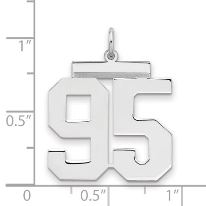 Sterlingsilber Silber/rhodiniert Poliert Zahl 95 Charm