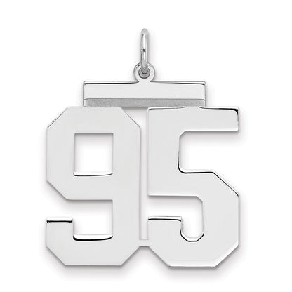 Sterlingsilber Silber/rhodiniert Poliert Zahl 95 Charm