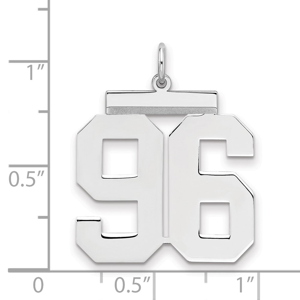 Sterlingsilber Silber/rhodiniert Poliert Zahl 96 Charm