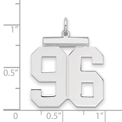 Sterlingsilber Silber/rhodiniert Poliert Zahl 96 Charm