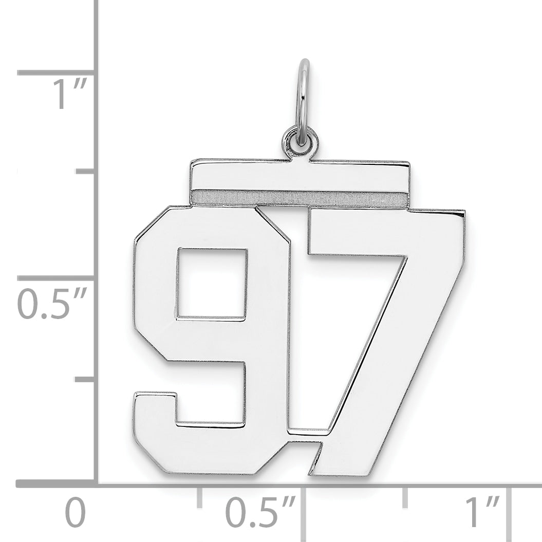 Sterlingsilber Silber/rhodiniert Poliert Zahl 97 Charm