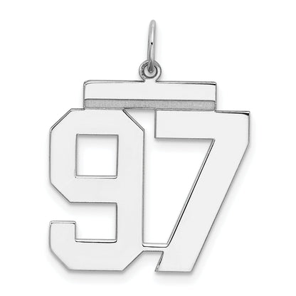 Sterlingsilber Silber/rhodiniert Poliert Zahl 97 Charm