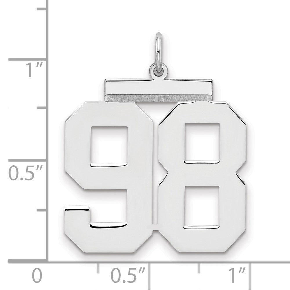Sterlingsilber Silber/rhodiniert Poliert Zahl 98 Charm