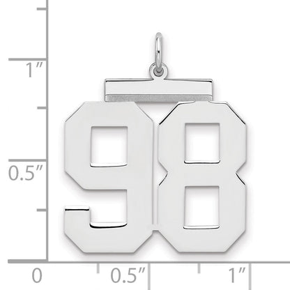 Sterlingsilber Silber/rhodiniert Poliert Zahl 98 Charm