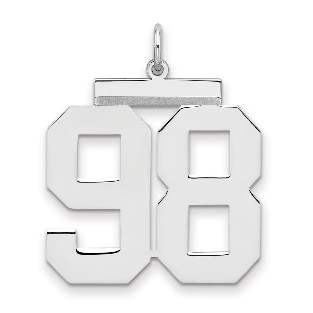 Sterlingsilber Silber/rhodiniert Poliert Zahl 98 Charm