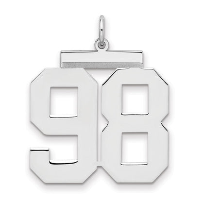 Sterlingsilber Silber/rhodiniert Poliert Zahl 98 Charm
