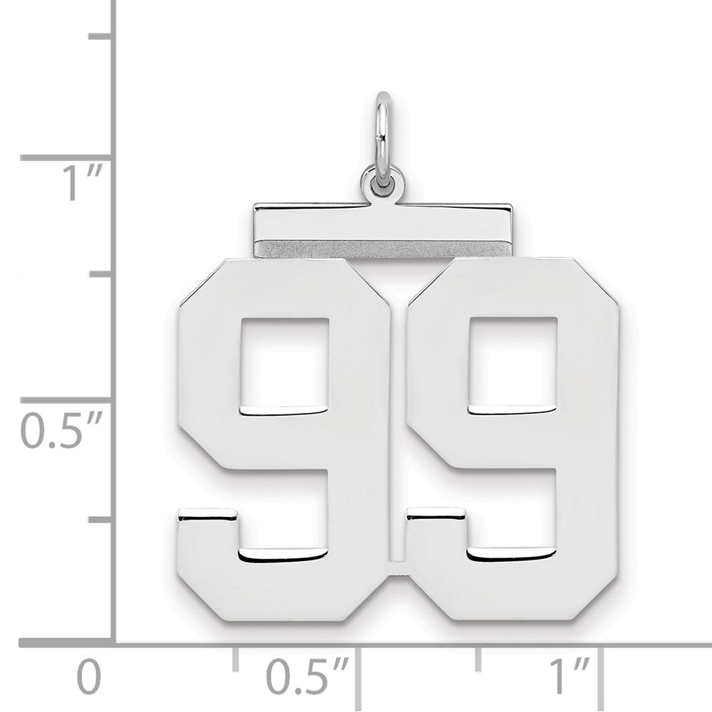 Sterlingsilber Silber/rhodiniert Poliert Zahl 99 Charm