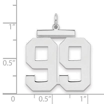 Sterlingsilber Silber/rhodiniert Poliert Zahl 99 Charm