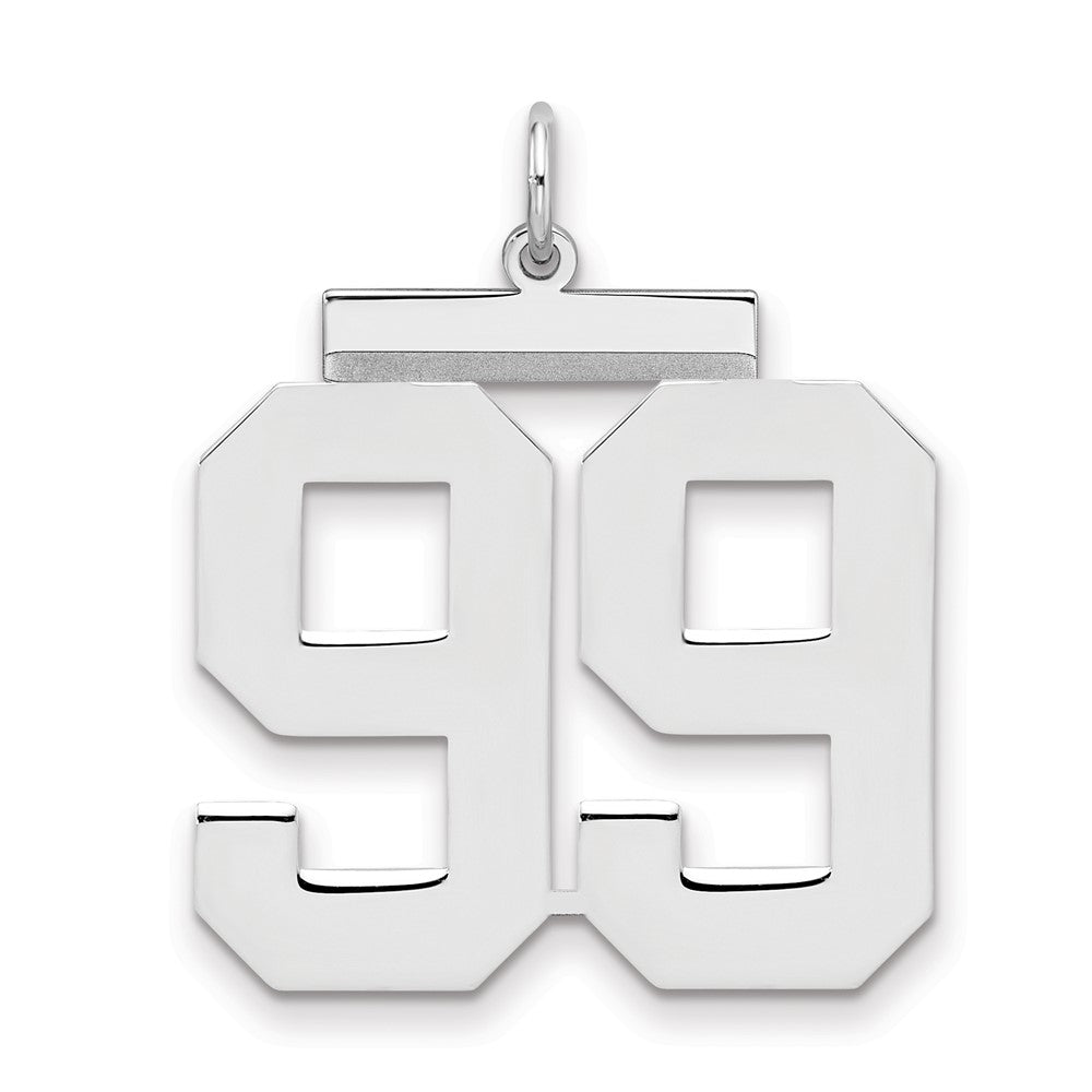 Sterlingsilber Silber/rhodiniert Poliert Zahl 99 Charm