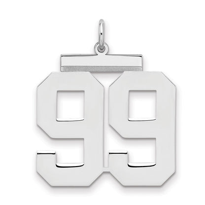 Sterlingsilber Silber/rhodiniert Poliert Zahl 99 Charm
