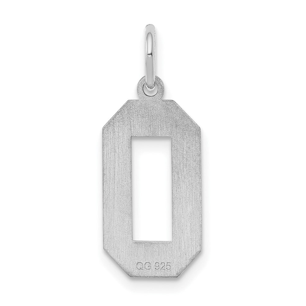 Sterlingsilber Silber/rhodiniert Satiniert Zahl 0 Charm
