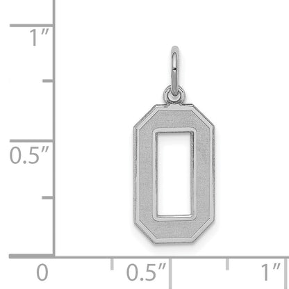 Sterlingsilber Silber/rhodiniert Satiniert Zahl 0 Charm