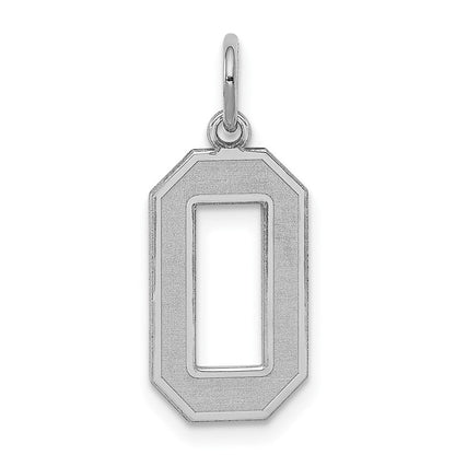 Sterlingsilber Silber/rhodiniert Satiniert Zahl 0 Charm