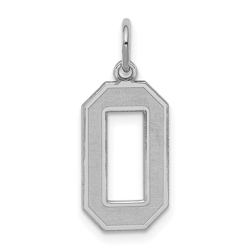 Sterlingsilber Silber/rhodiniert Satiniert Zahl 0 Charm