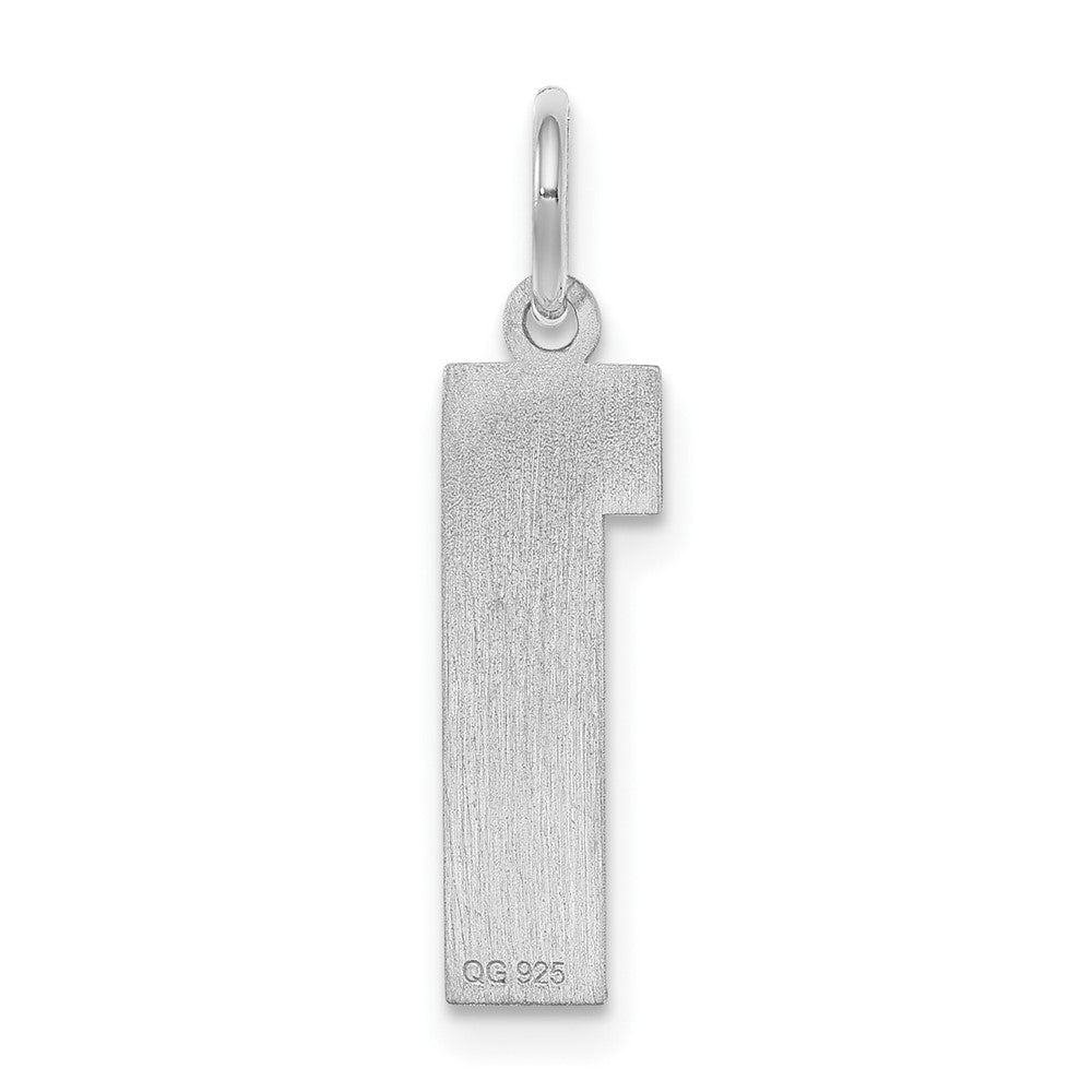 Sterlingsilber Silber/rhodiniert Satiniert Zahl 1 Charm