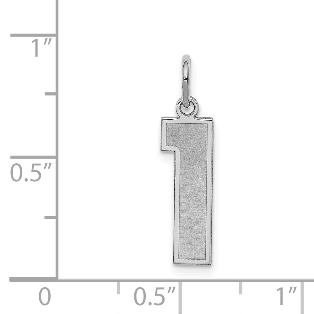 Sterlingsilber Silber/rhodiniert Satiniert Zahl 1 Charm
