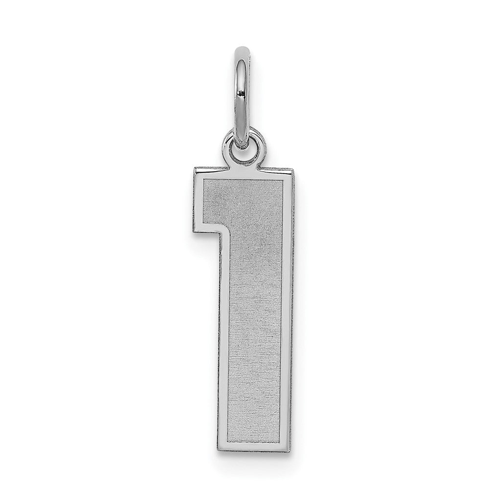 Sterlingsilber Silber/rhodiniert Satiniert Zahl 1 Charm