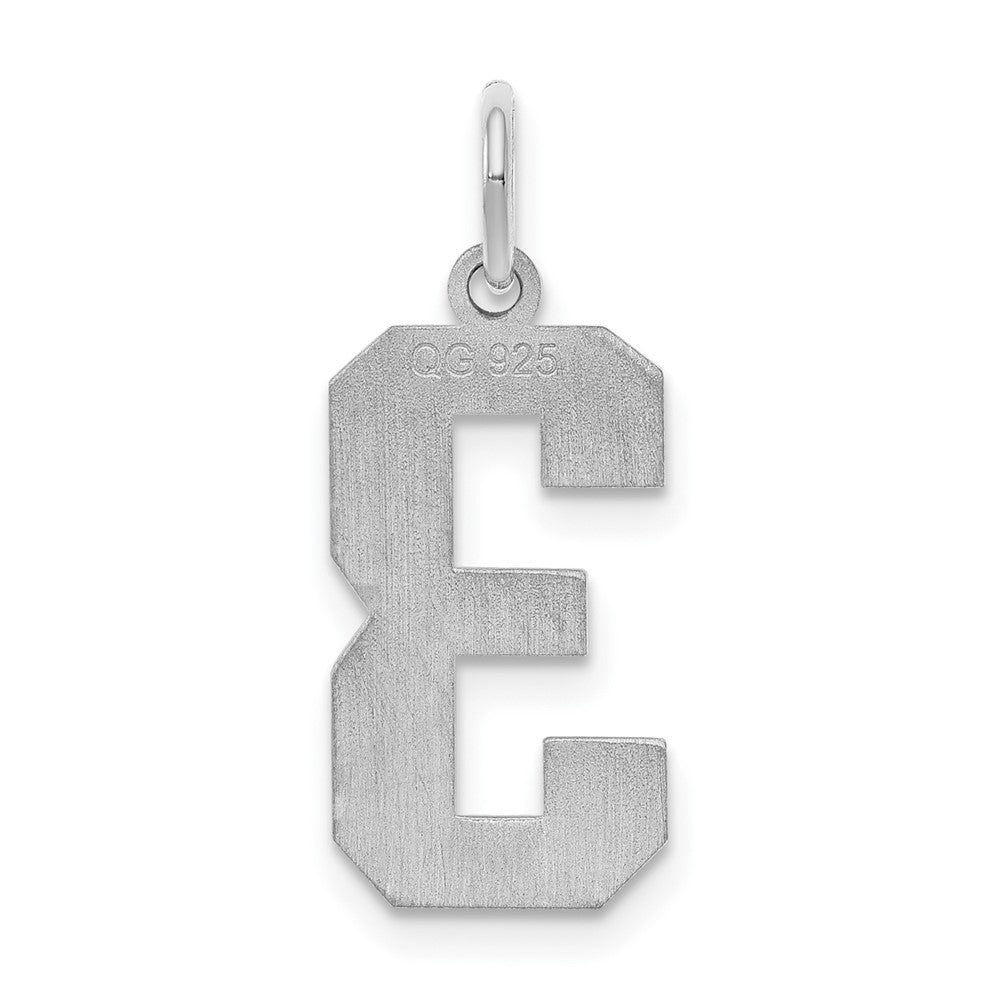 Sterlingsilber Silber/rhodiniert Satiniert Zahl 3 Charm