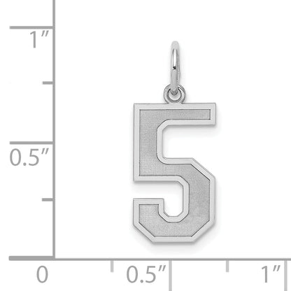 Sterlingsilber Silber/rhodiniert Satiniert Zahl 5 Charm