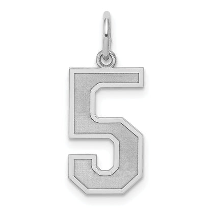 Sterlingsilber Silber/rhodiniert Satiniert Zahl 5 Charm