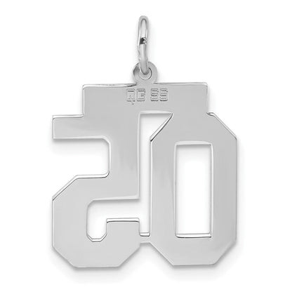 Sterlingsilber Poliert & Lasergeschnitten Mittel Zahl 05 mit Oberteil Charm