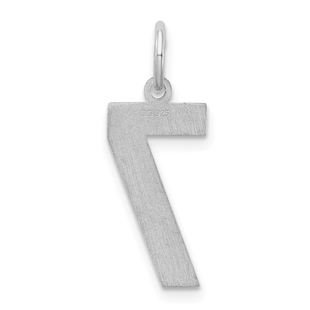 Sterlingsilber Silber/rhodiniert Satiniert Zahl 7 Charm